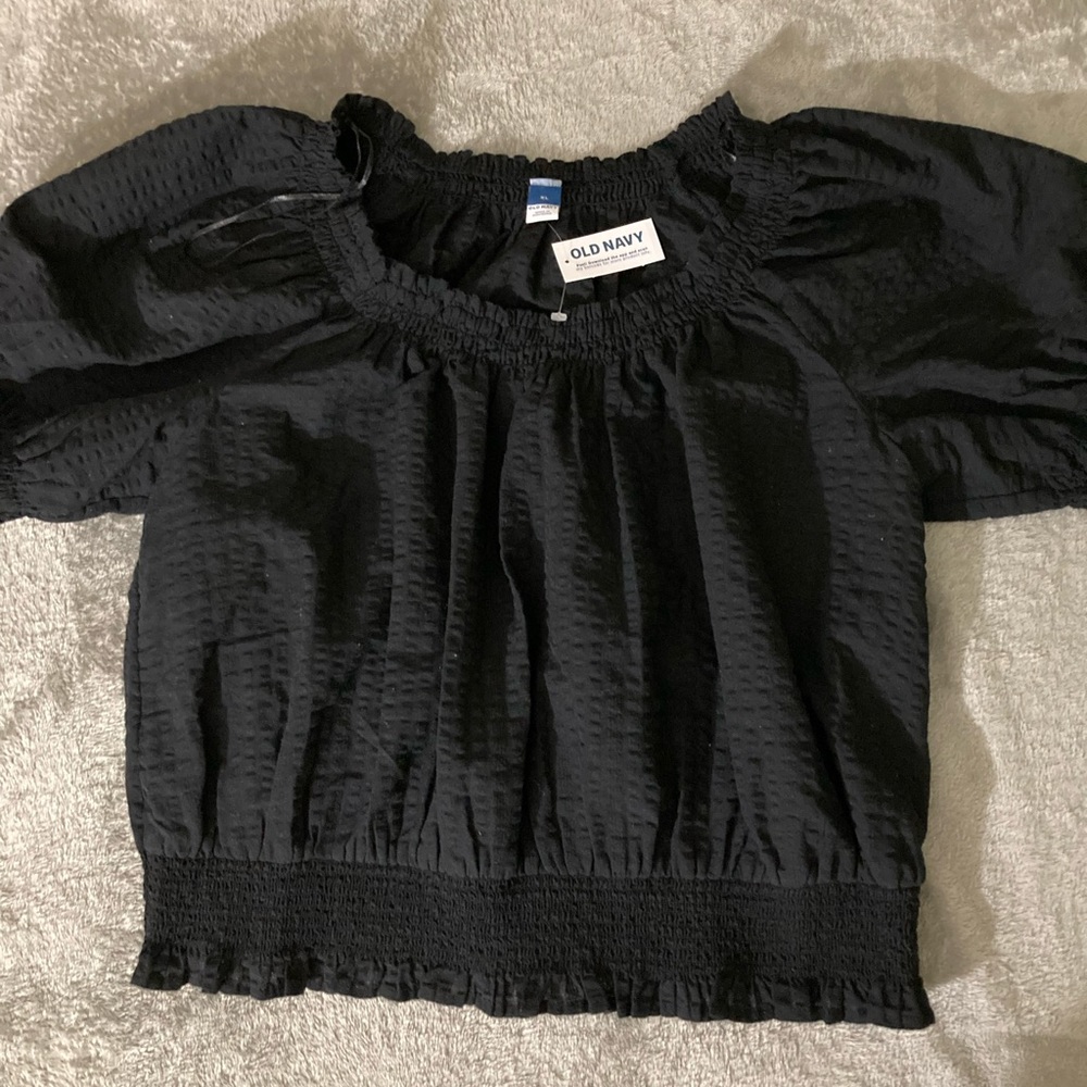 OLD NAVY Textured Puff Sleeve Top